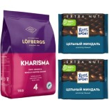 Кофе в зернах и 2 шоколадки Ritter Sport
